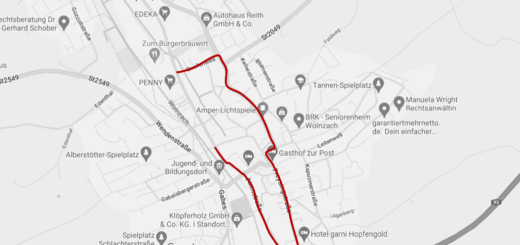 Geplante Route Historischer Festzug 2025 Markt Wolnzach